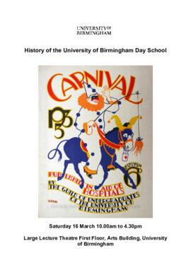 Programme for History of the University of Birmingham day school