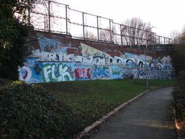 Graffiti and Power Station in Bournbrook Recreation Ground 2