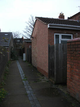 Alley between Hubert Road and Rose Cottages