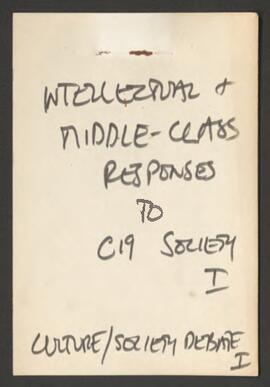 Intellectual and middle class responses