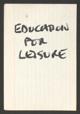 Education for leisure