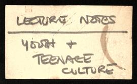 Youth and Teenage Culture