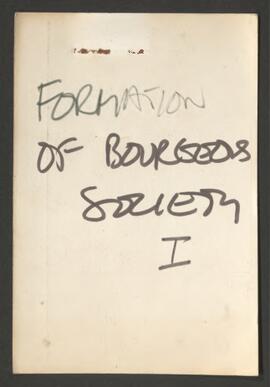 Formation of bourgeois society
