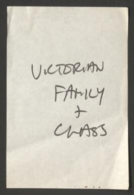 Victorian family and class